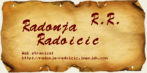 Radonja Radoičić vizit kartica